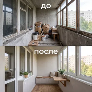 балкон до и после утепления и ремонта: 5 мм кошмара